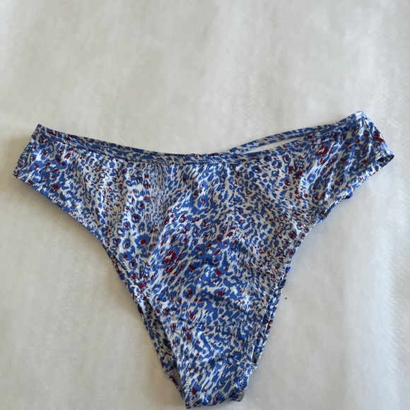 Savage Not Sorry Open-Back Strappy Brazilian Panty Leopard Blue Cyber Cafe 2X - Picture 7 of 7